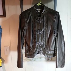Peter Nygard Women's Sz 6 Brown Leather Jacket
